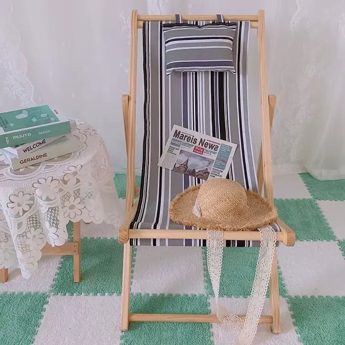 Chaise de Camping pliante en bois rose