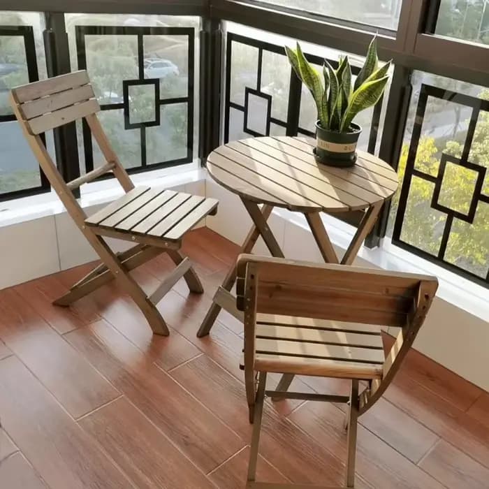 Ensemble de salle à manger pliable en bois