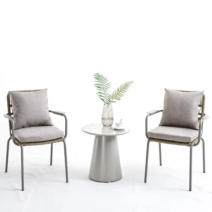 Combinaison table et chaise en aluminium pour jardin extérieur
