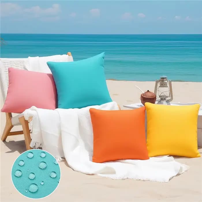 Housse de coussin imperméable couleur bonbon pour l'extérieur