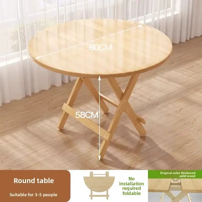 Table pliante rectangulaire en bois massif