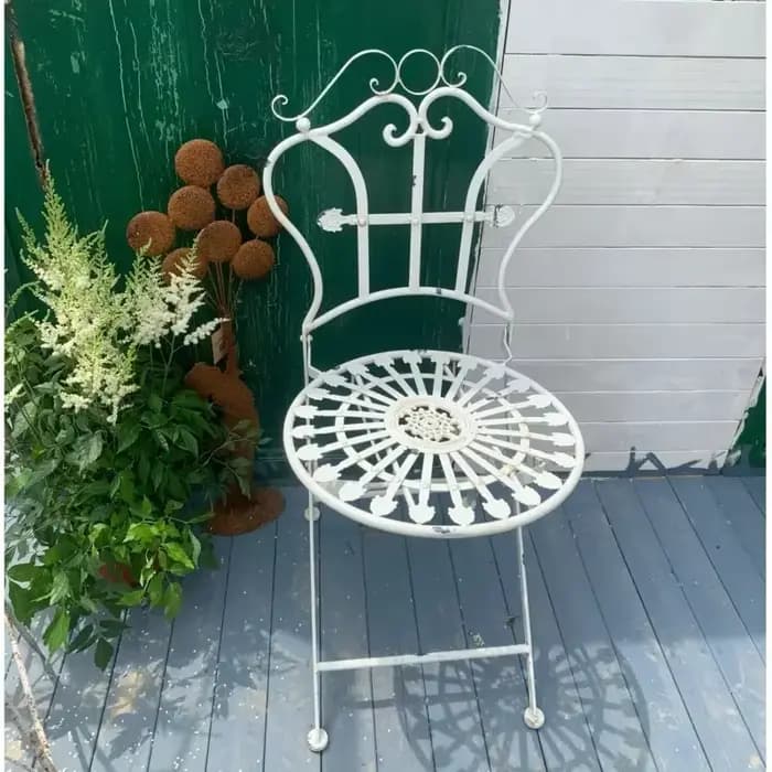 Chaise de jardin pliante Vintage en fer