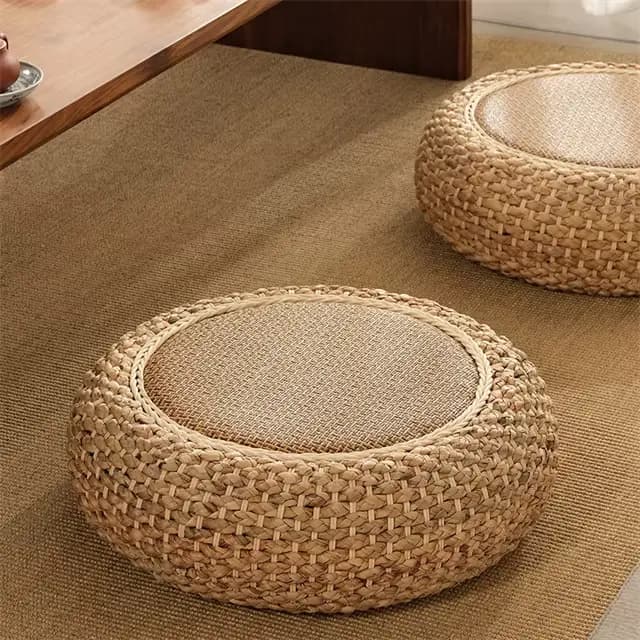Coussin futon épais en rotin tissé à la main