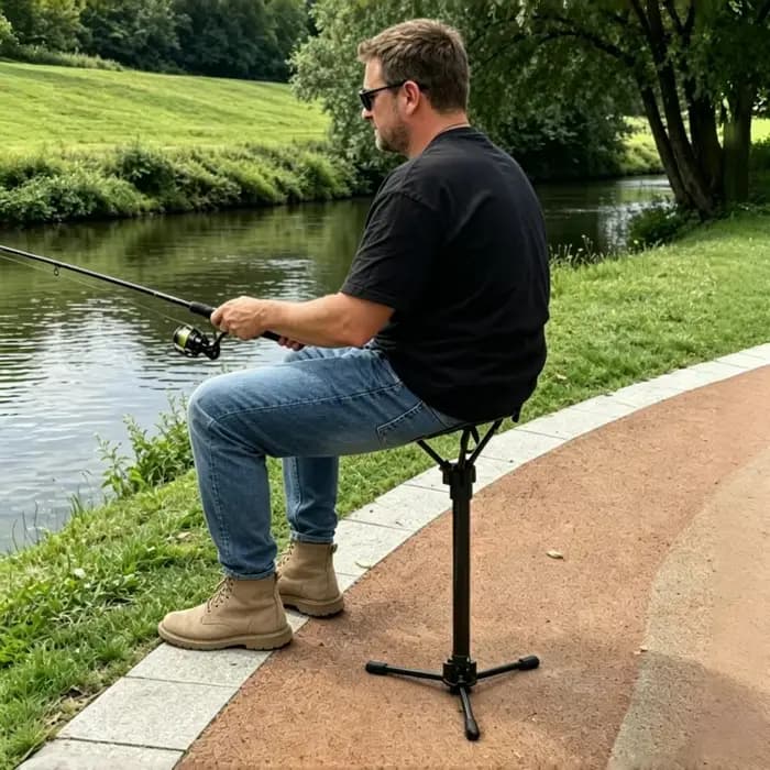 Tabouret trépied portable pliable