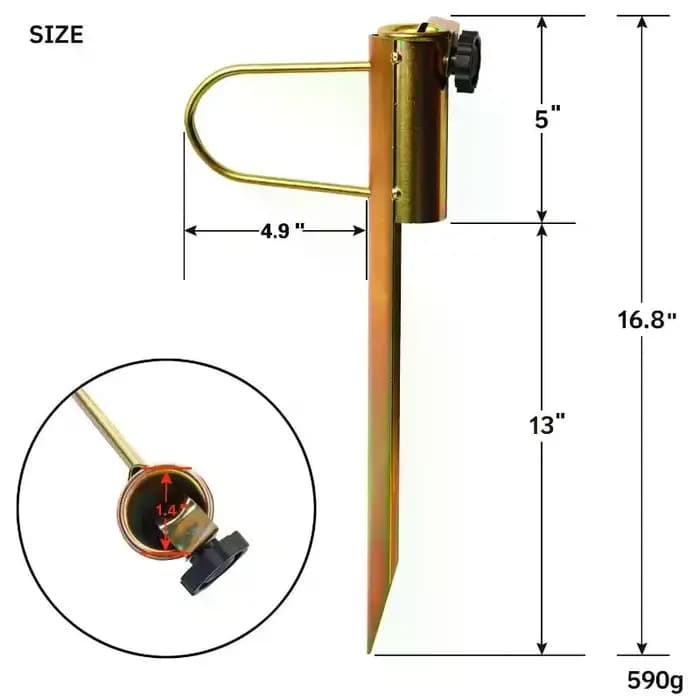 Support de parasol de plage extérieur en métal robuste pour jardin, camping et pêche