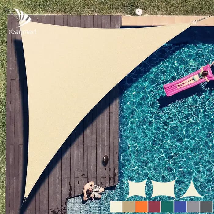 Voile d'ombrage triangulaire imperméable pour installations et activités extérieures, tentes de camping, auvent d'arrière-cour, pare-soleil, modifications de 98% nuits UV, abris solaires