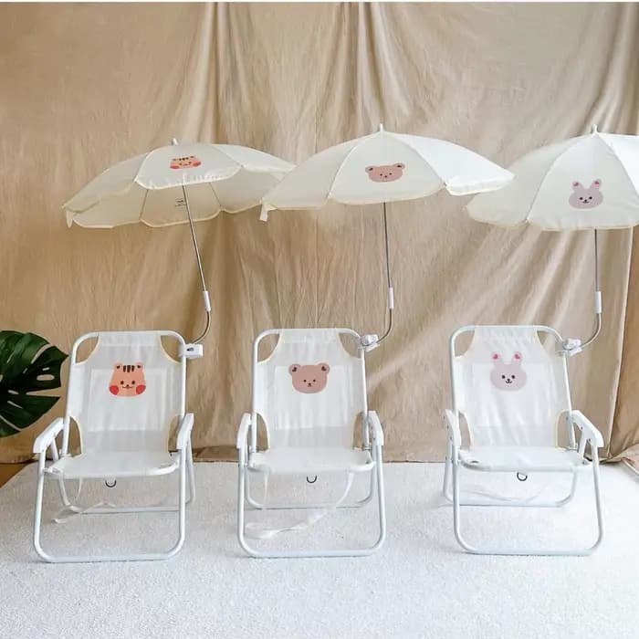 Chaise de plage extérieure pour enfants avec parapluie mignon Ins vent