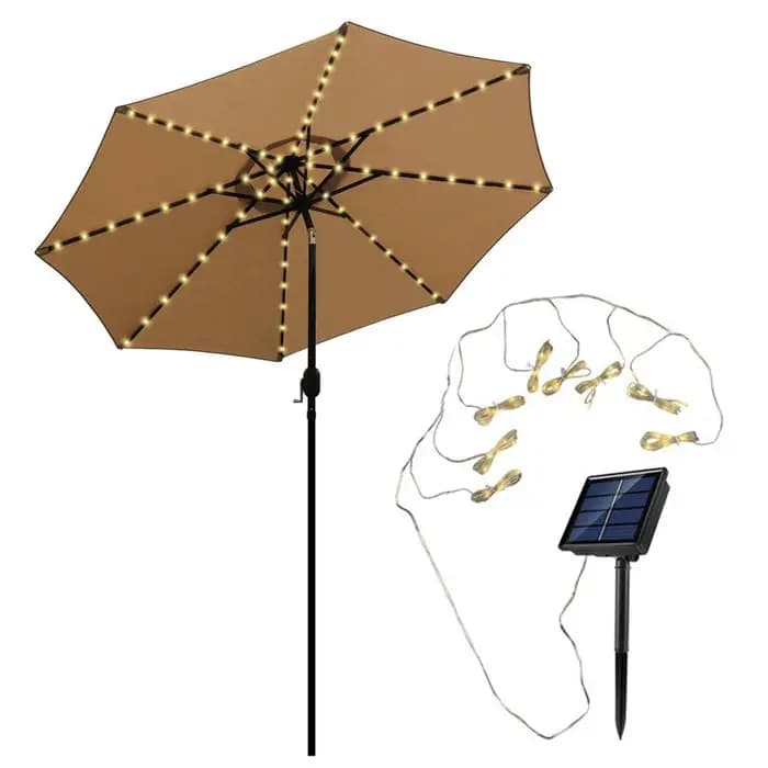 Lampe solaire pour parasol extérieur