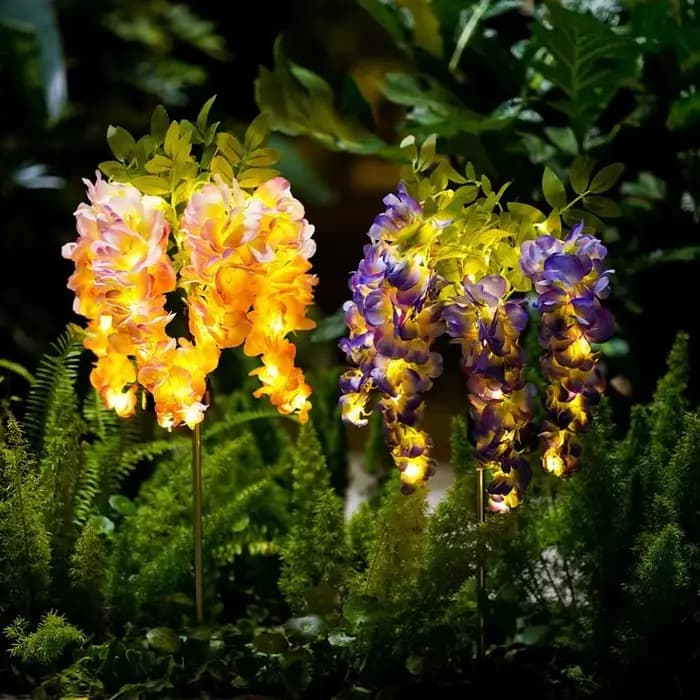 Lampe solaire LED 2026 en forme de fleur de glycine pour jardin, cour, pelouse, décoration paysagère et villa