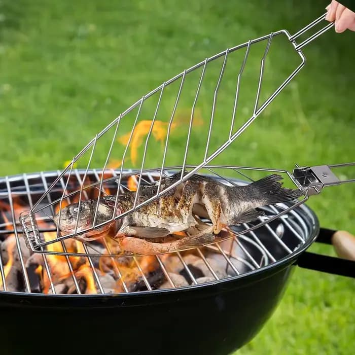F2 BBQ Grilling panier pliable grand gril support pour Barbecue poisson Portable