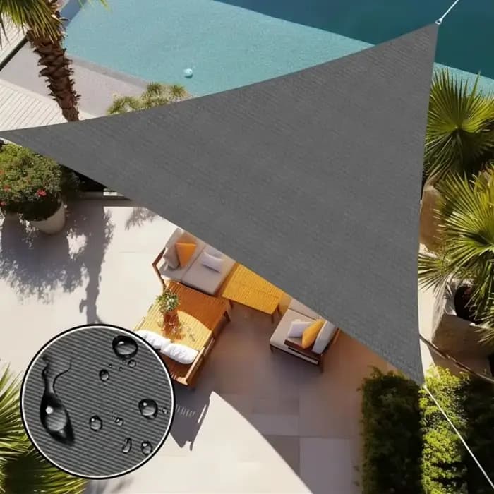Abri solaire triangulaire étanche avec cordes, auvent extérieur de taille 3x3x3M, pare-soleil triangulaire Portable Durable pour zone de piscine