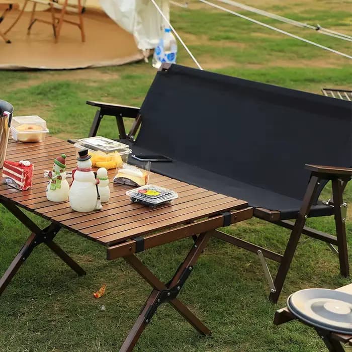 Chaise pliable pour 2 personnes pour extérieur, jardin, camping et glamping