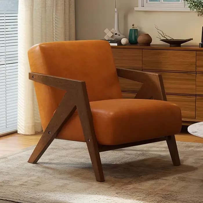 Fauteuil individuel de salon de style médiéval avec coussin en éponge haute densité