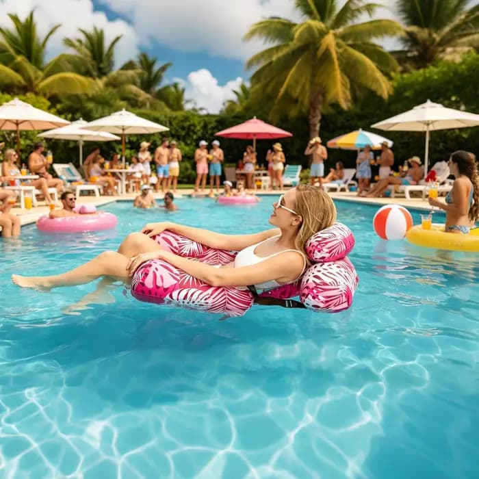 Chaise longue gonflable robuste pour piscine, transat flottant portable pour adultes, pour piscine, lac, plage, détente estivale