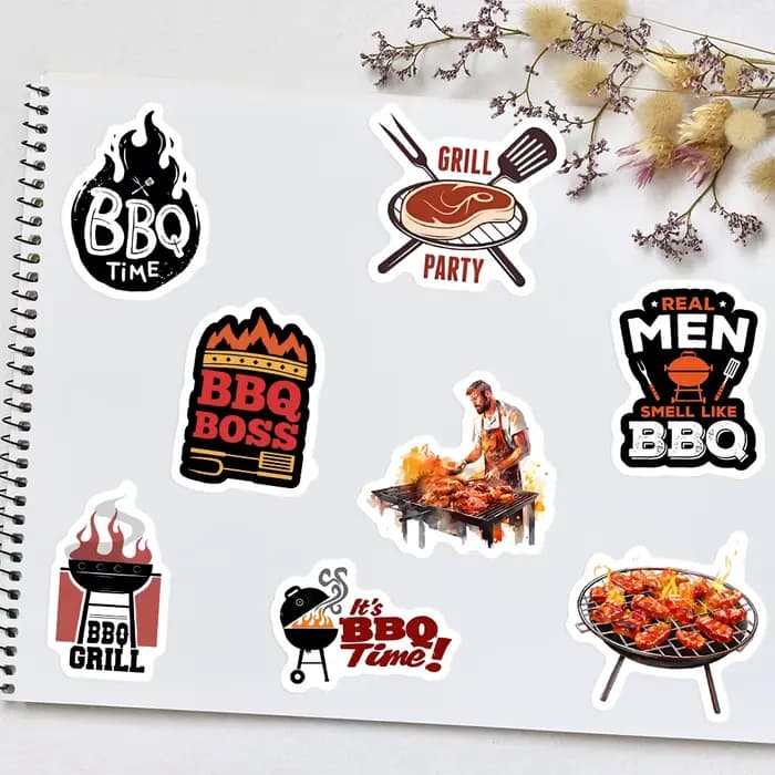 Barbecue BBQ Smokey Kebab autocollants nourriture bricolage cadeau jouets décalcomanie pour Scrapbook téléphone