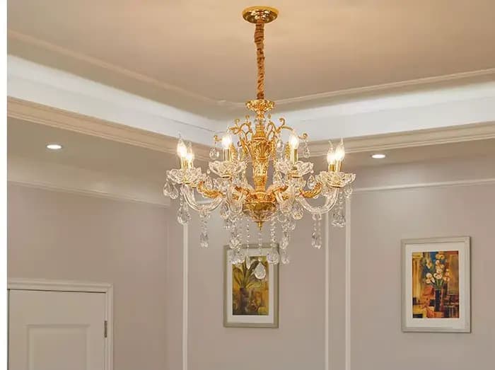 Lustres dorés pour salon, lampe de luxe européenne, lustres dorés modernes, livraison gratuite, garantie à 100%, E14