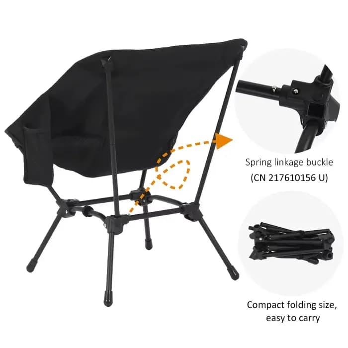 Chaise lune légère en tube de fer, tabouret de camping pliable carré à quatre coins pour la plage, la pêche et l'extérieur