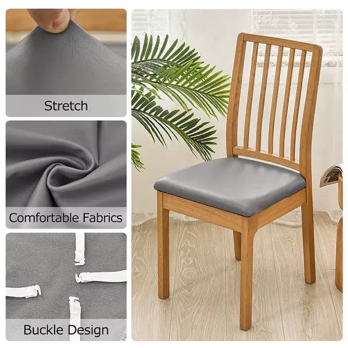 Housse de coussin de chaise carrée en cuir PU