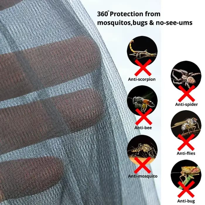 Hamac léger et portable avec moustiquaire et auvent imperméable