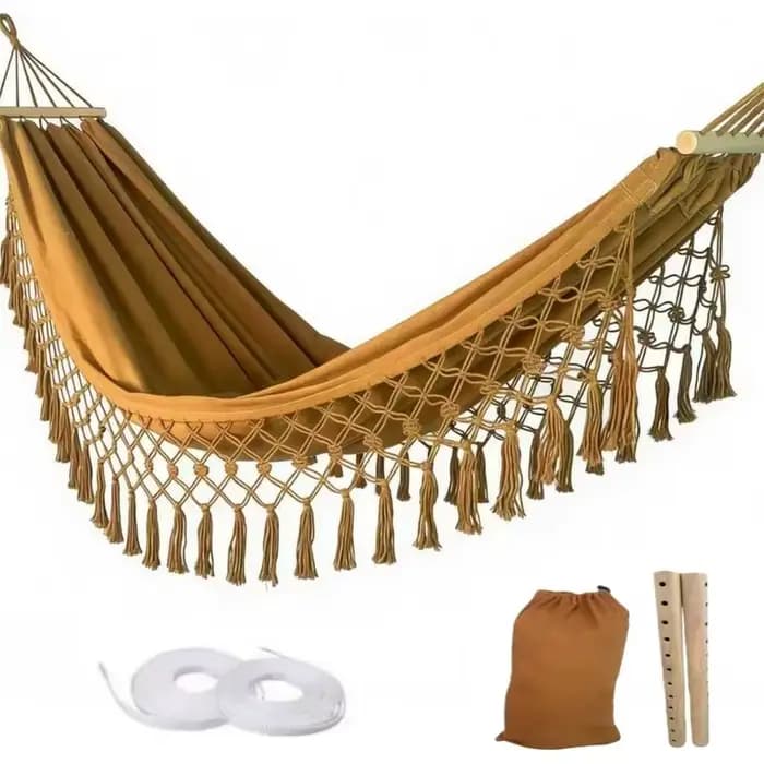Hamac en toile à franges pour l'extérieur