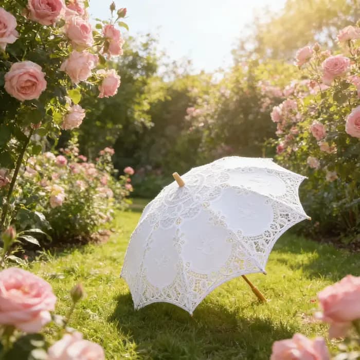 Parasol brodé en dentelle
