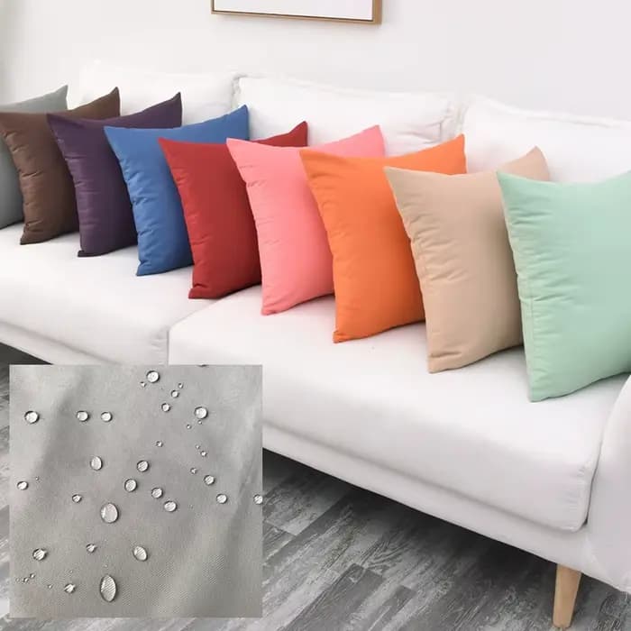 Housse de coussin de jardin solide et imperméable en sergé