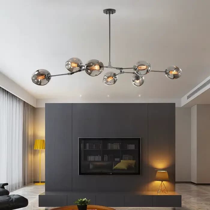 Lustre nordique lustres en verre moderne LED molécule plafond lampes suspendues salon salle à manger décor à la maison suspendus luminaires de cuisine