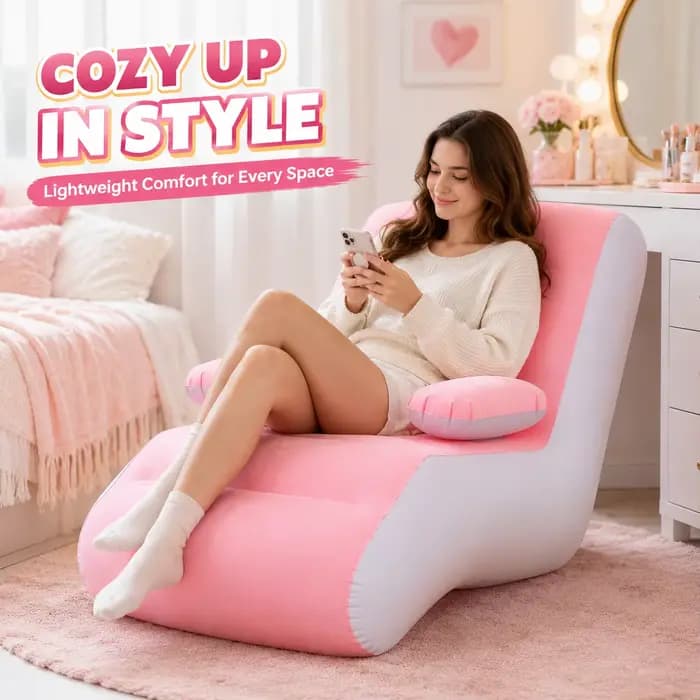 Fauteuil gonflable, canapé gonflable floqué portable