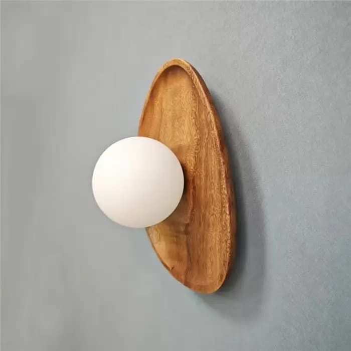Applique Murale LED en Bois Naturel, Style Vintage, Rétro, Luminaire Décoratif d'Nik, Idéal pour une Chambre à Coucher, un Salon, un Couloir