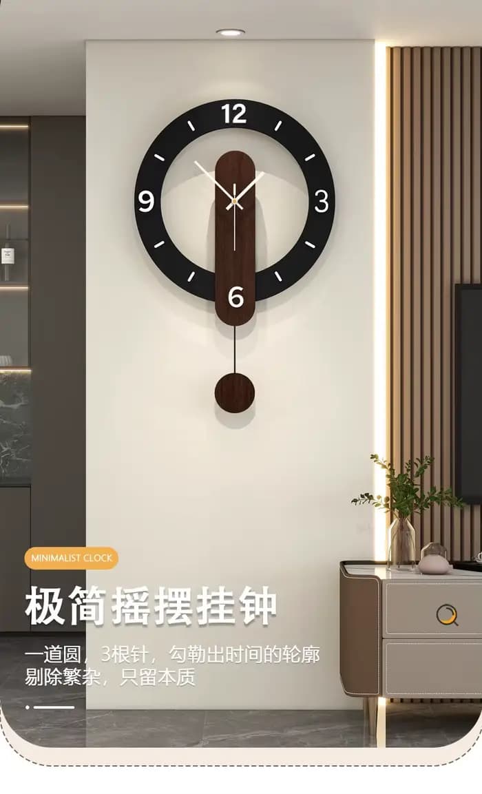 Horloge murale minimaliste moderne, salon, horloge créative haut de gamme suspendue au mur