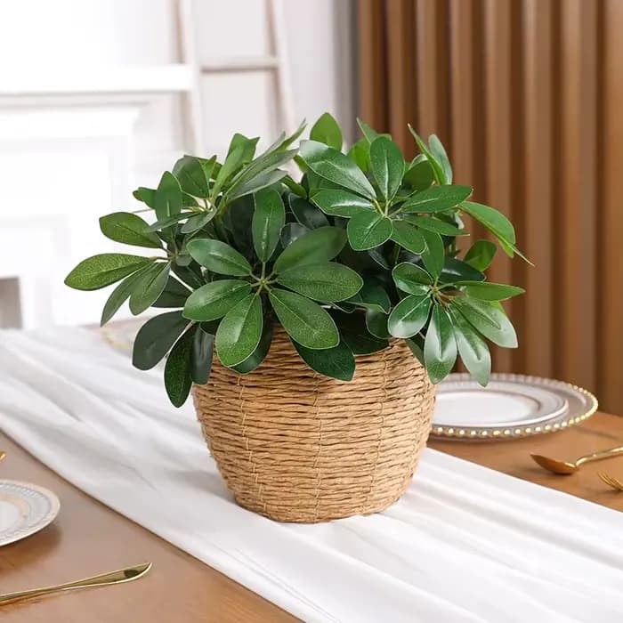 Plante artificielle |   Feuilles artificielles avec tige, idéales pour la décoration du salon, de l'hôtel, de la fenêtre, du bureau, de la maison et de la chambre