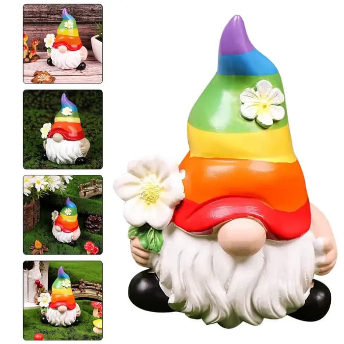 Statue de gnome de jardin en résine