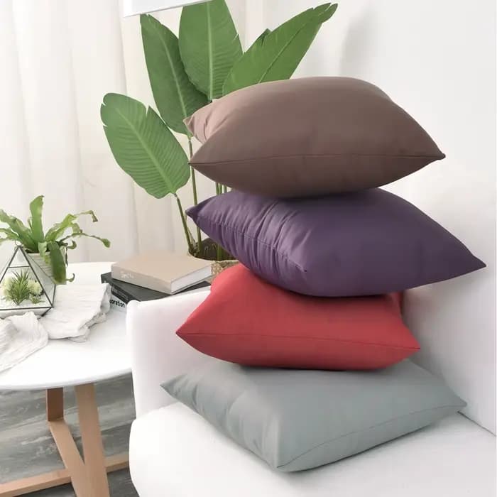 Housse de coussin de jardin solide et imperméable en sergé