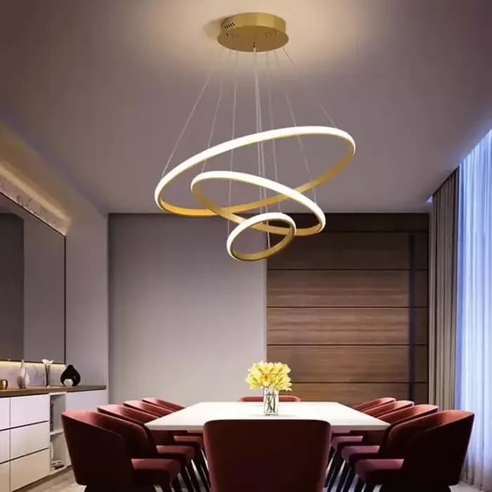 Lustres modernes à LED pour salle à manger, lustres simples en forme d'anneau, luminaires pour salon et chambre, éclairage intérieur pour la maison, lampes suspendues décoratives