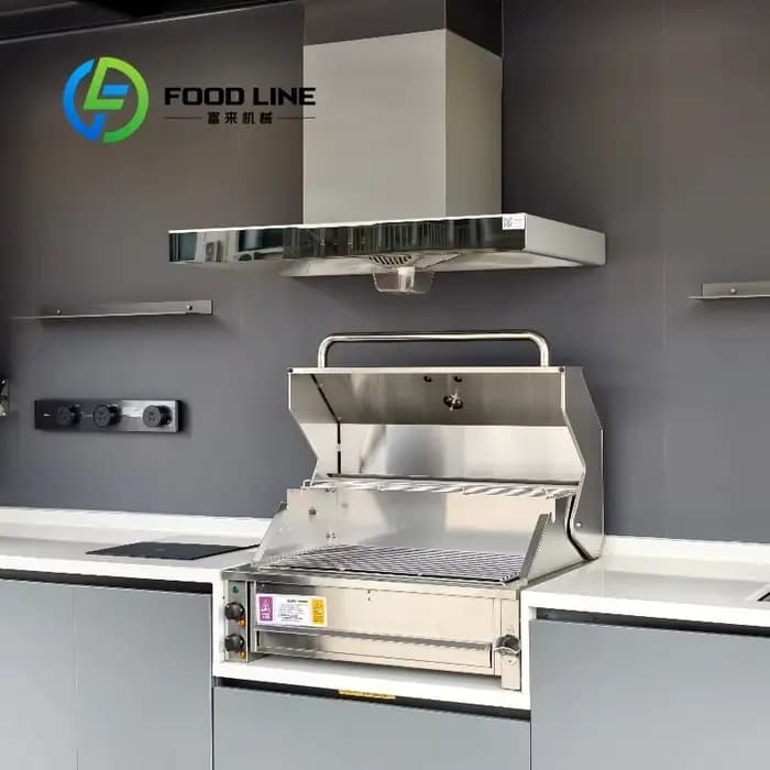 Ensemble de cuisine extérieure modulaire en acier inoxydable préfabriqué sur mesure avec comptoir de bar pour le camping en plein air