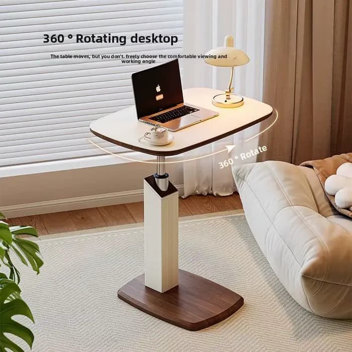 Table de lit d'appoint réglable multifonctionnelle, bureau rotatif réglable en hauteur pour ordinateur portable, mobilier de bureau d'étude à domicile