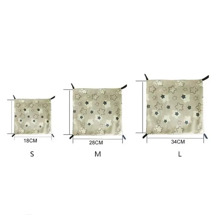 Hamac double face pour cochon d'Inde en soie glacée, doux pour la peau, hamac pour hamster avec 4 crochets, accessoires pour petits animaux