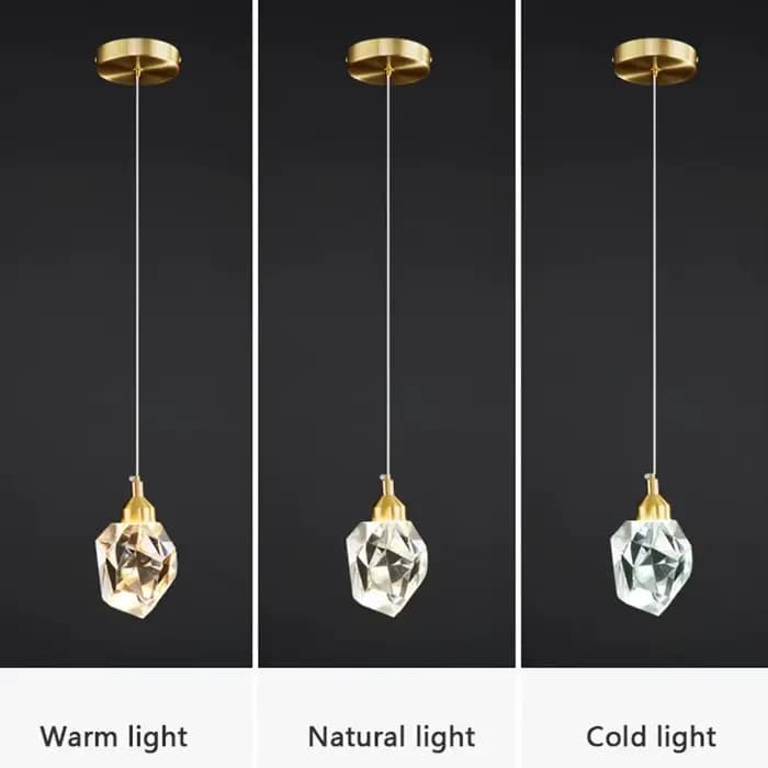 Lustre créatif moderne Lustre plafonnier cristal pierre lumière décor à la maison Suspension chevet salle à manger Loft éclairage de luxe