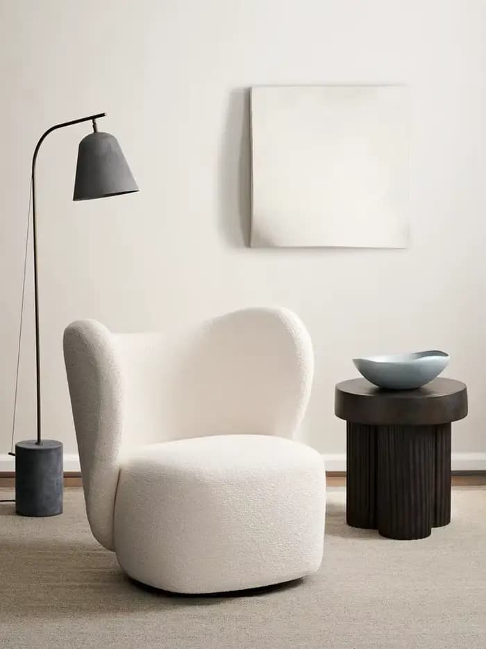 Fauteuil d'appoint rembourré à base pivotante pour villa