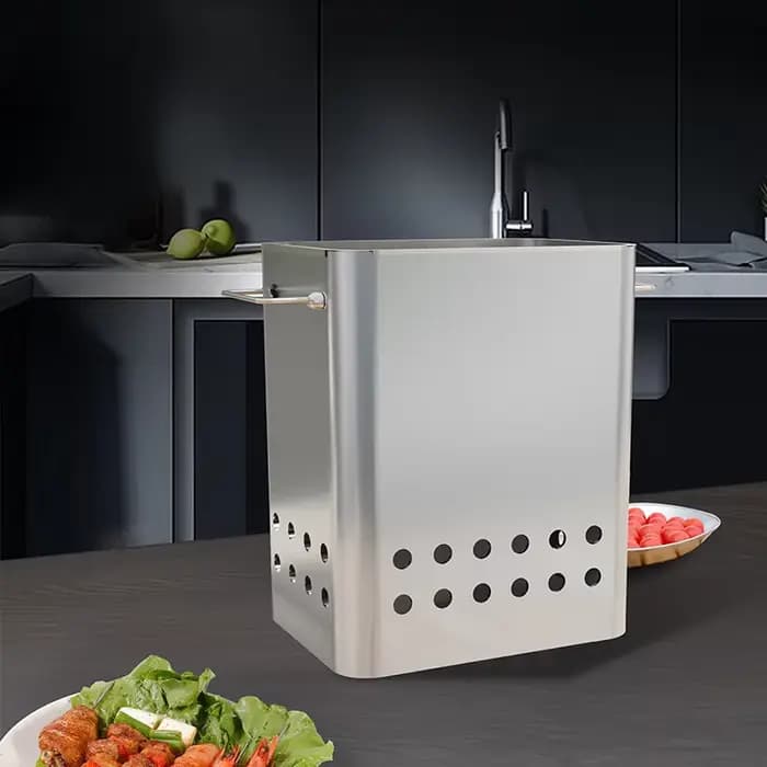 Gril portatif d'acier inoxydable sans fumée