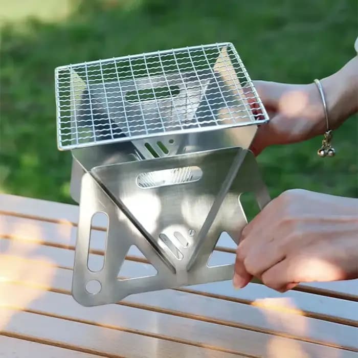 Poêles chauffants pliants en acier inoxydable avec plaque de gril de barbecue