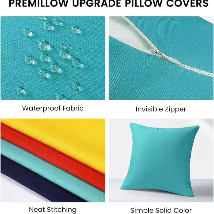 Housse de coussin imperméable couleur bonbon pour l'extérieur