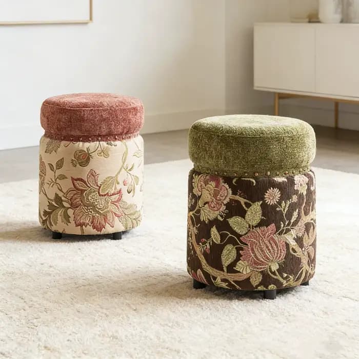 Tabouret vintage Joylive en bois massif