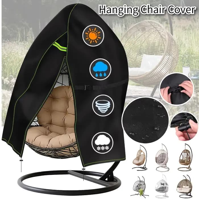 Housse de chaise suspendue œuf de patio améliorée avec fermeture éclair