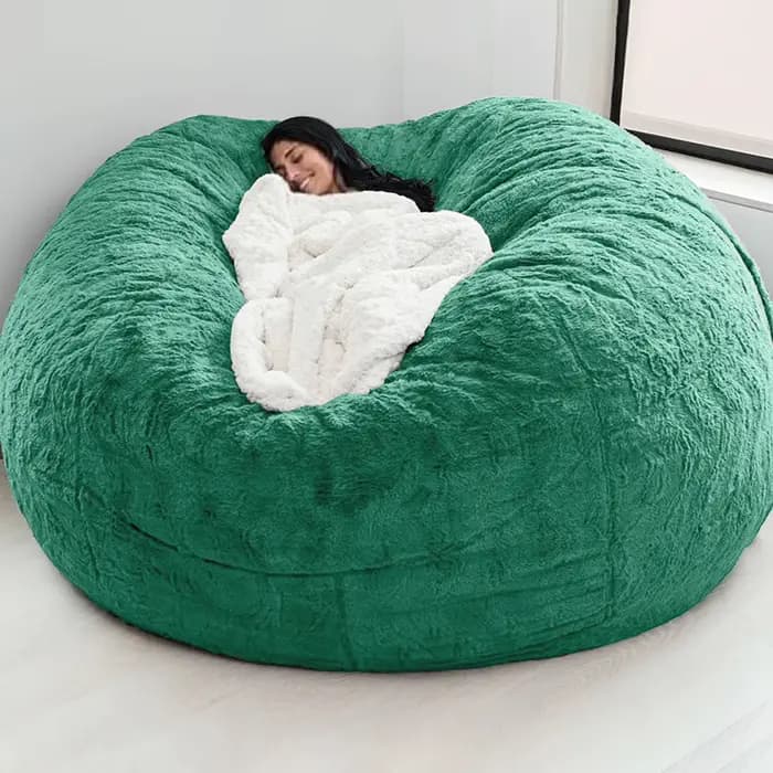 Pas de peluche gris pouf chaise géante