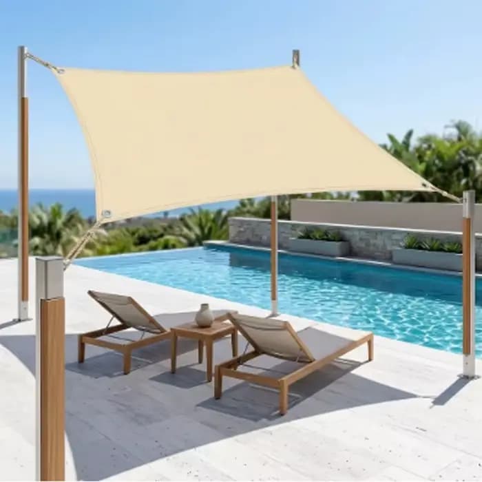 Voile d'ombrage rectangulaire imperméable pour extérieur