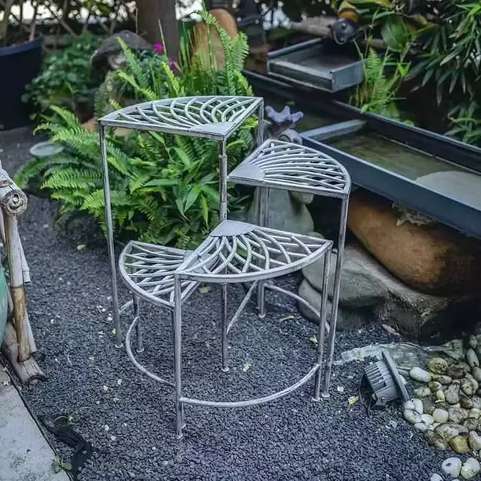 Supports de plantes en métal pour jardin et patio
