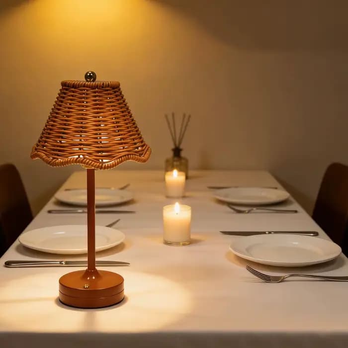 Lampes de table en rotin