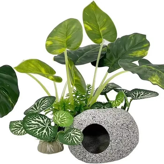 Ornements d'aquarium, plantes de Simulation, décorations d'aménagement paysager d'aquarium, plantes d'eau en plastique, fleurs, arbres, roches, accessoires