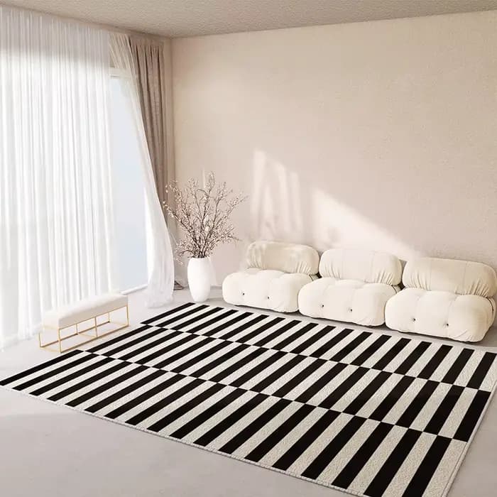 Tapis de salon Vintage français, décoration de mode, canapé de maison, antidérapant, lavable, grands tapis de chambre à coucher, Design rayé, tapis de pied doux